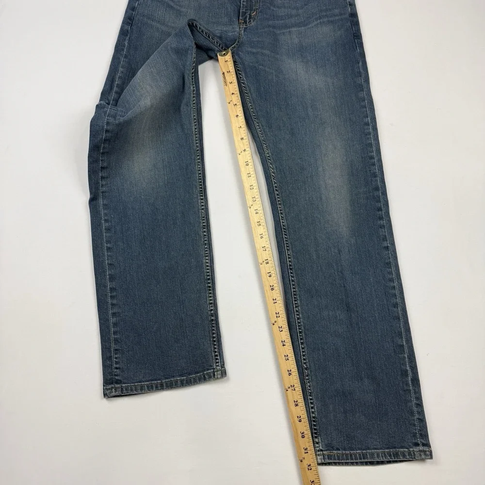 Levis 505 Jeans Mens 38 x 34 Classic Straight Blue Denim Cotton Mid-Rise Cowboy